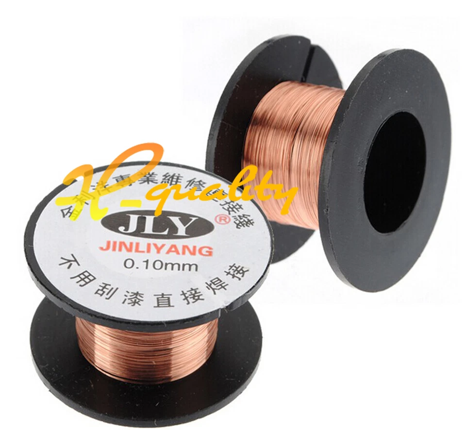 GCSUPERMARKET 5PCS 0.1MM Copper Soldering Solder PPA Enamelled Repair Reel Wire BSG