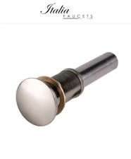 1.75 in. Push Pop-up Vessel Sink Drain without Overflow in Brushed Nickel-...