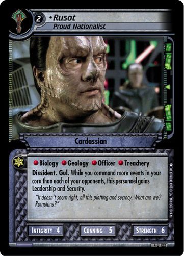 Star Trek CCG 2E Necessary Evil Rusot, Proud Nationalist
