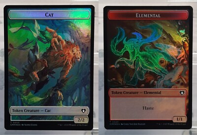 Cat Token / Elemental Token - Token/Foil - Commander Masters: Extras - EN/NM