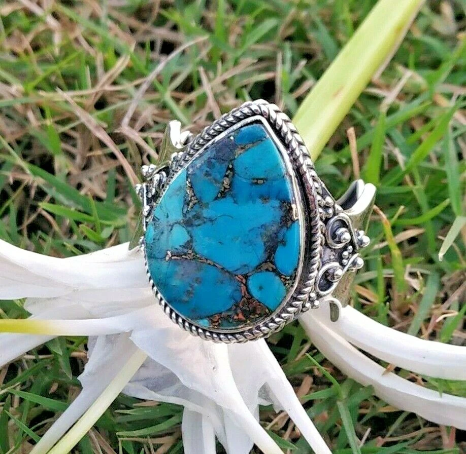 nff☆teal gemstone ring Teal Gemstone Ring - Etsy