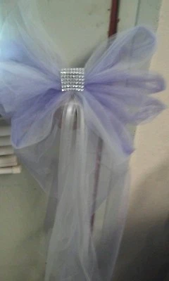 10 Wedding Pew Bows Lavender Silver And White or any color $55 Rush orders - Image 1 of 2