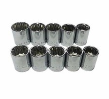 New Craftsman 10 Piece 12 Drive Standard And Metric 12pt Socket Set