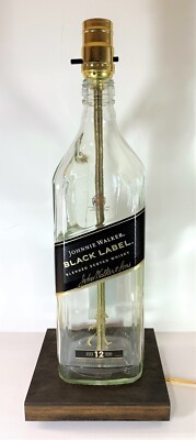 Johnnie Walker Black 1.75L Table Desk LAMP Bar Lounge Decor Liquor Bottle Party