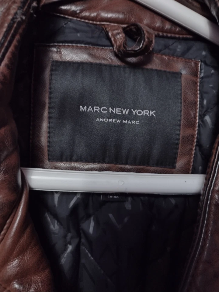 Andrew Marc New York Men's Brown Faux Leather Jacket Size M. Excellent Condition - Image 4 of 4