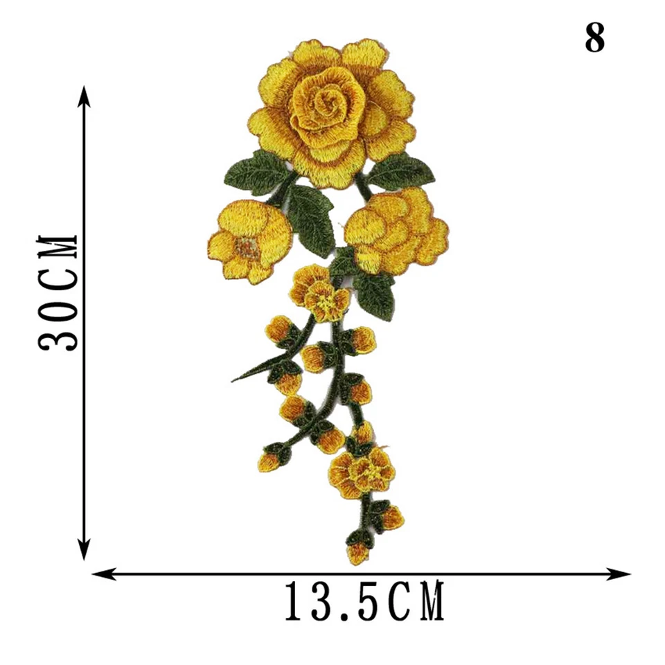Blossom Flower Clothing Embroidery Patch Sticker Applique Clothes Decoration❤ - Image 2 of 4