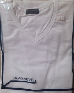 t shirt bianca scollo v