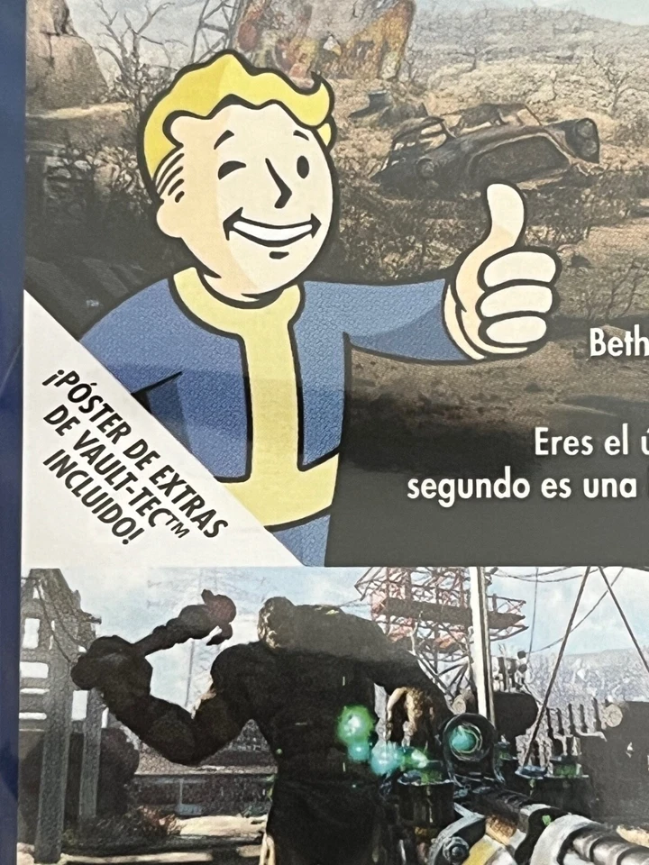 Fallout 4 Spanish Edition Playstation 4 PS4 New Sealed OOP Bethesda RPG w Poster - Image 4 of 4