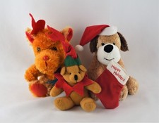 Assorted Christmas Plush Stuffed Animals - Puppy, Dog, Bear