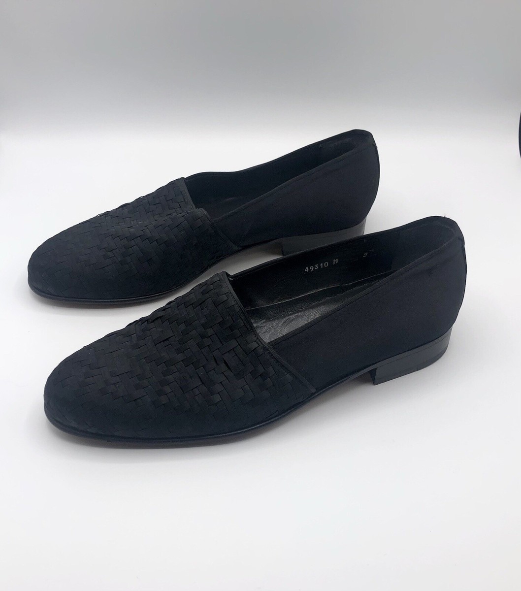 Bruno Magli Pierre Black Braided Woven Satin Leather Sole  display picture 3