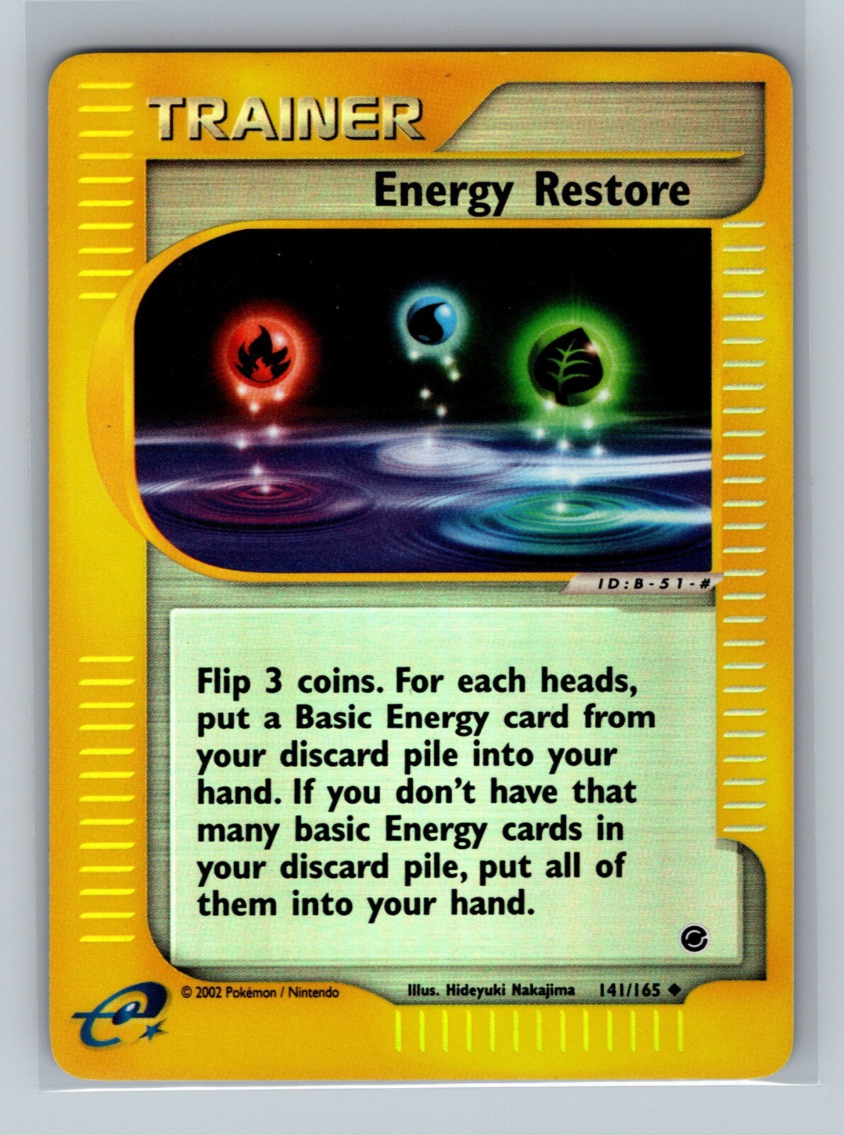 Pokemon Card - Energy Restore 141/165 - Expedition Base Set - Reverse Holo