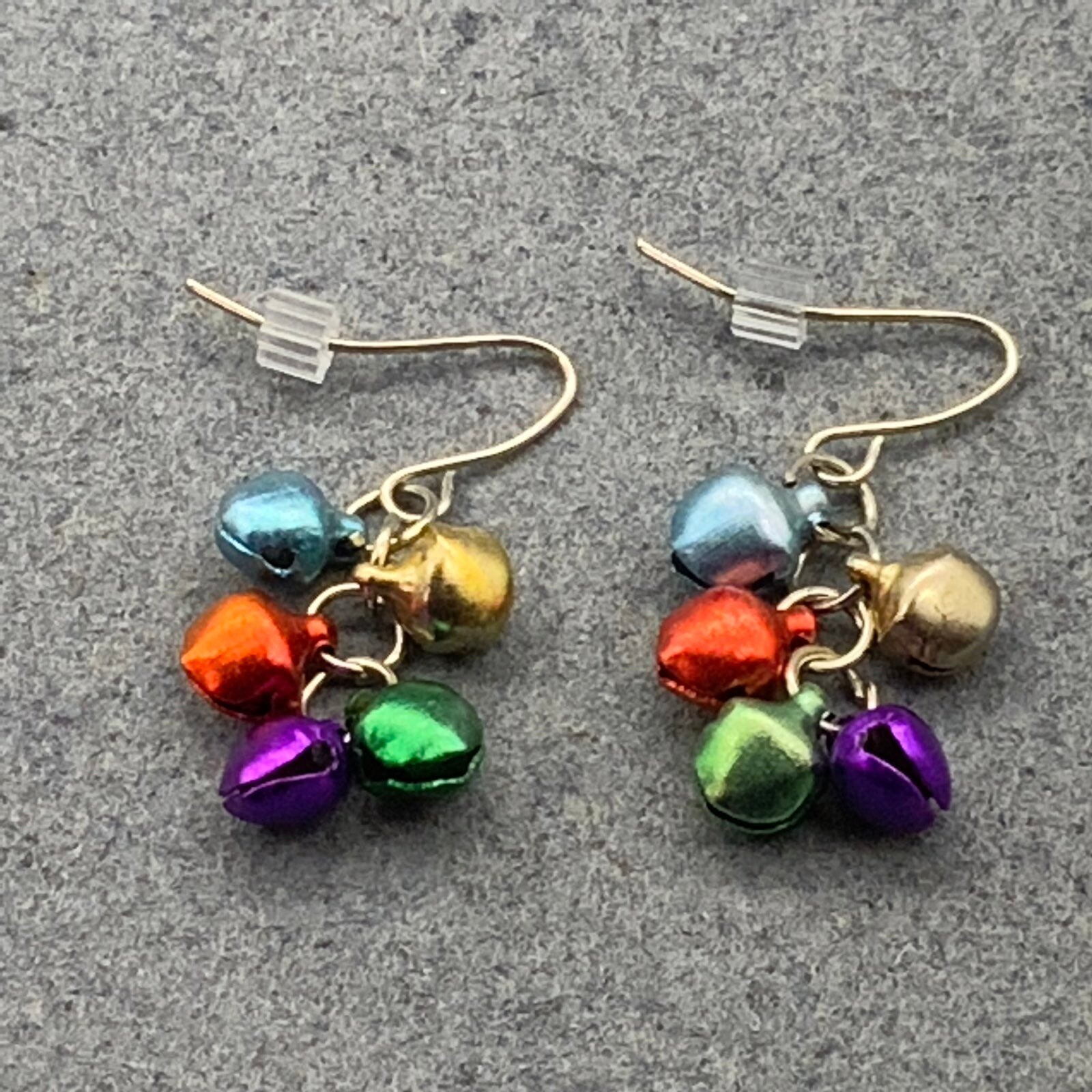 Multicolor Metallic Dangle Earrings Pierced Silve… - image 2
