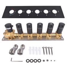 3/4/5 Function Shower Diverter Valve Thermostatic Mixer Brass Valve Black/Silver