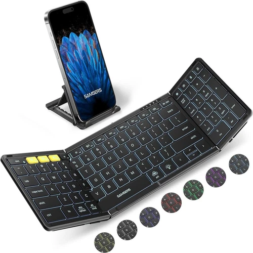 Samsers Foldable Bluetooth Keyboard with Numeric Keypad with Backlight (A1)