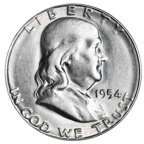 1954-S Franklin SILVER Half Dollar Brilliant XF/AU Complete Your Album!