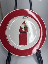 OVER AND BACK 6 SIDE LUNCHEON PLATES INDOOR OUTFITTERS HOLIDAY CHRISTMAS DECOR