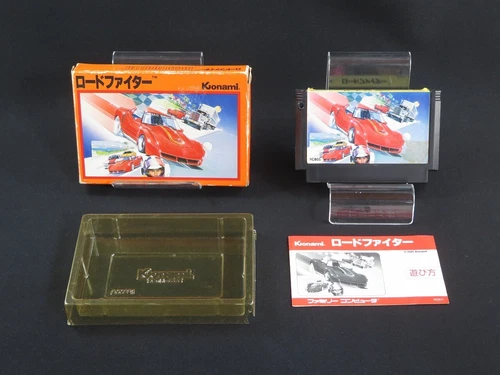 Tested BOXED ROAD FIGHTER Famicom FC NES KONAMI Race Game 1985 made in Japan 1