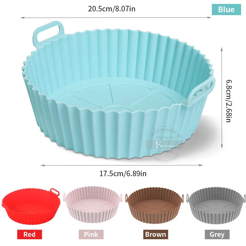 Air Fryer Silicone Pot Round Reusable Air Fryers Oven Baking Tray