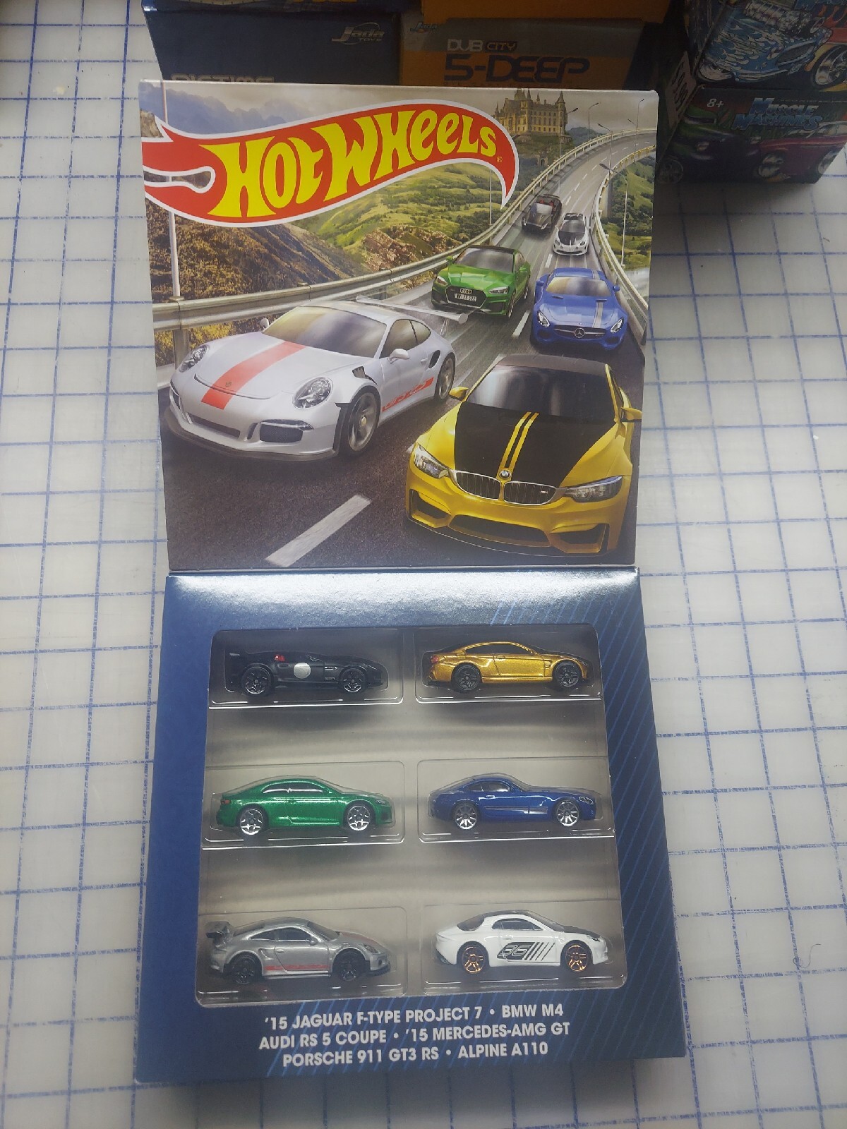 Hot Wheels European Multi Pack 6 Car Set Porsche BMW Audi Jaguar