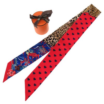 Hermes Heart Twilly Jungle Love Love Silk Scarf Rouge Marine Fauve