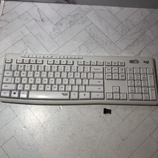 Logitech K295 Silent Touch Wireless Keyboard White w Receiver Dongle