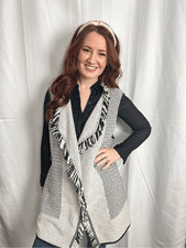 Chico  s Fringe Sweater Vest