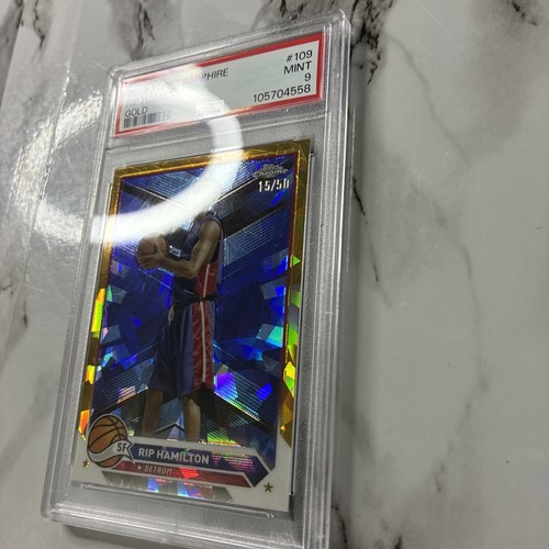 2023 Topps Chrome Sapphire Edition Gold Rip Hamilton /50 PSA 9 Pistons RARE - Picture 3 of 4