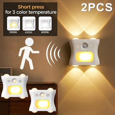RGB Motion Sensor Wall Light, USB Rechargeable Magnetic LED Night Light，1800mAh