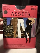 Spanx Assets Black Sz 2 Maternity Terrific Tights Opaque Patterned Firms