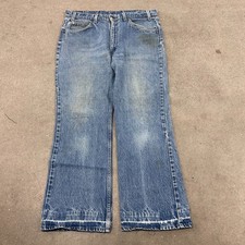 Vtg 80s Levi's 517 Jeans Men 36x29 Blue Denim Bootcut Grunge Western Orange Tab