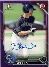 2016 Bowman Drew Weeks (Rockies) 1st Bowman Purple Parallel /250 Card No. PA-DW