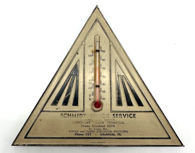 Vintage Tin Thermometer Schmidt Truck Service St Louis MO, Litchfield IL