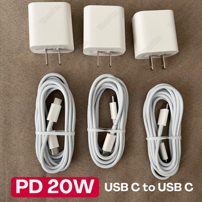 For iPhone17 16 16e 15 Air Samsung Fast Charger Block PD 20W USB-C Type C Cable