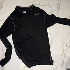 Nike Pro Men's Black Long Sleeve Firm Compression V-Neck Shirt Size M