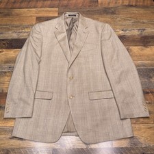 Lauren Ralph Lauren Blazer 42R Tan Silk Wool Sport Coat Herringbone