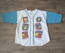 Vintage 90s Looney Tunes Tweety Bird Baseball Shirt Size L