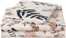 Boho Floral Printed Sheet Set Queen Size 4 Piece, Soft Botanical Pattern Microfi