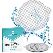 25 Pack Disposable Shower Drain Hair Catcher Mesh 3.5" Round - 25, White