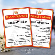Royal Mail Wedding Post Box Card Birthday Postbox Sign Anniversary Party Gifts