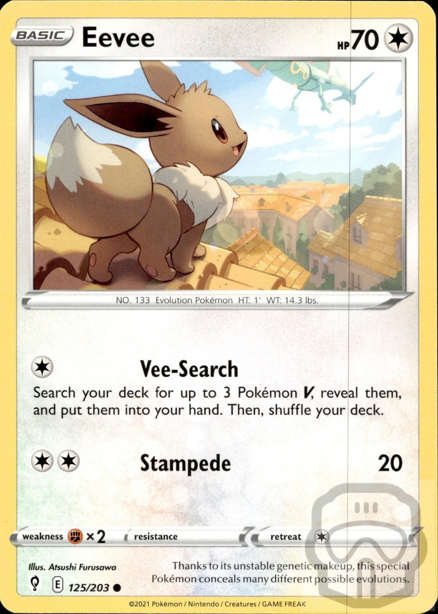 2024 ポケモンカード イーブイ #125 リバースホロ Eevee 125/203 C Evolving Skies Pokemon NM/M | eBay