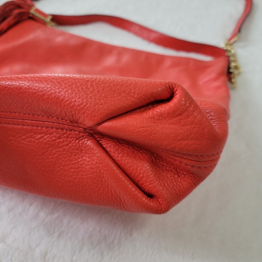 Michael Kors Shoulder Crossbody Bag Soft Pebbled Leather Orange thumbnail 8