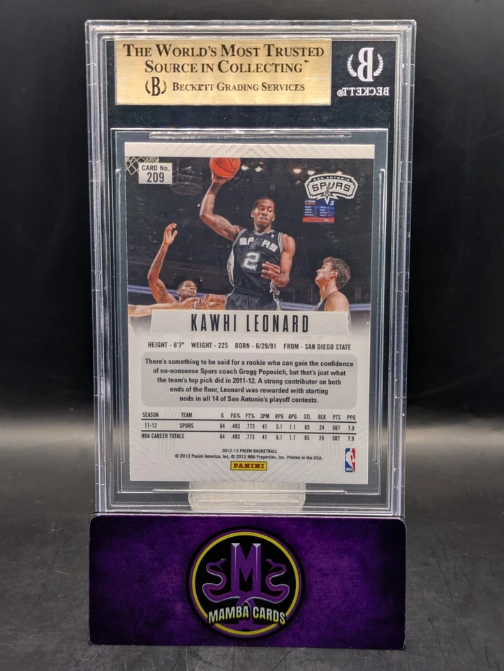 2012-13 Panini Prizm Kawhi Leonard Rookie Prizm BGS 9,5 x4 verdadera gema como nueva Spurs Foto 2 de 2