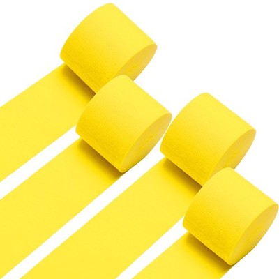 Yellow Crepe Paper Streamers 4 Rolls 328ft, Pack of Party 4 Roll,