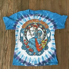 Grateful Dead Liquid Blue Double Sided Band Graphic Tee Shirt Sz S