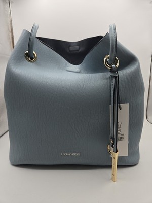 CALVIN KLEIN ''Gabrianna'' Bucket Satchel NWT With Bag Charm/Shoulder Bag 