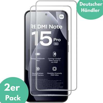 2X Schutzglas für Xiaomi Redmi Note 15 Pro 5G Panzerfolie Display Screen Full 9H