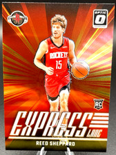 Reed Sheppard 2024-25 Donruss Optic Orange Prizm Express Lane RC Rockets Prizms