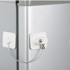 6 Cabinet Drawer Refrigerator Cable Locks - White Key Lock - Baby Proof Child