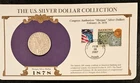 1878 Morgan Silver Dollar, US Postal Commemorative Stamp Set, Rare 10/39c Stamps