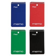 Mead 3 in. W x 5 in. L Wide Ruled Spiral Memo Book Pack of 12 